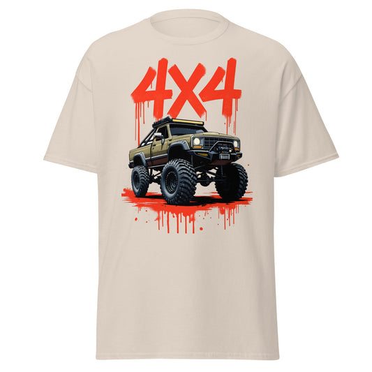 Off - Road Monster Truck 4x4 Graffiti T-Shirt - Natural - T-Shirts Online