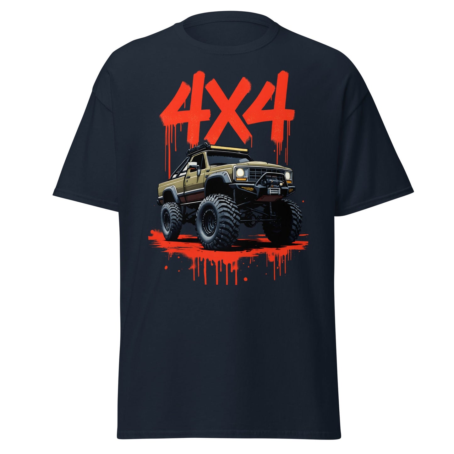 Off - Road Monster Truck 4x4 Graffiti T-Shirt - Navy - T-Shirts Online