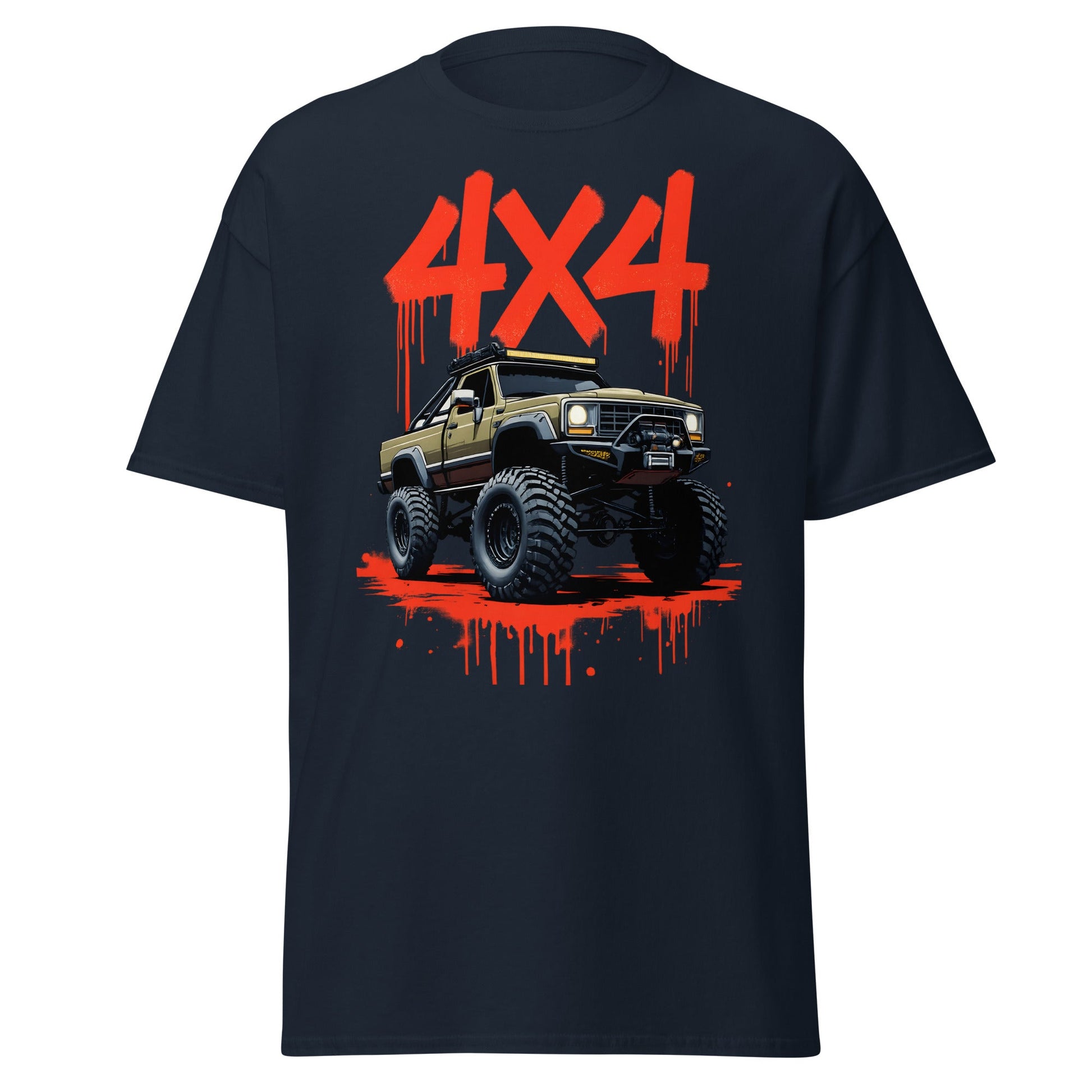 Off - Road Monster Truck 4x4 Graffiti T-Shirt - Navy - T-Shirts Online