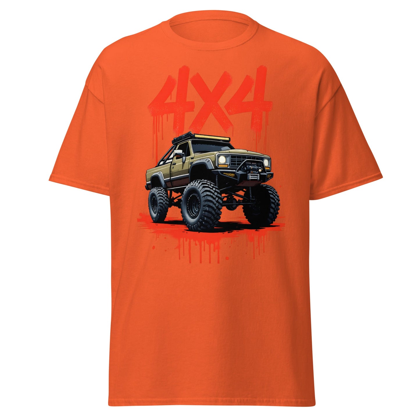Off - Road Monster Truck 4x4 Graffiti T-Shirt - Orange - T-Shirts Online