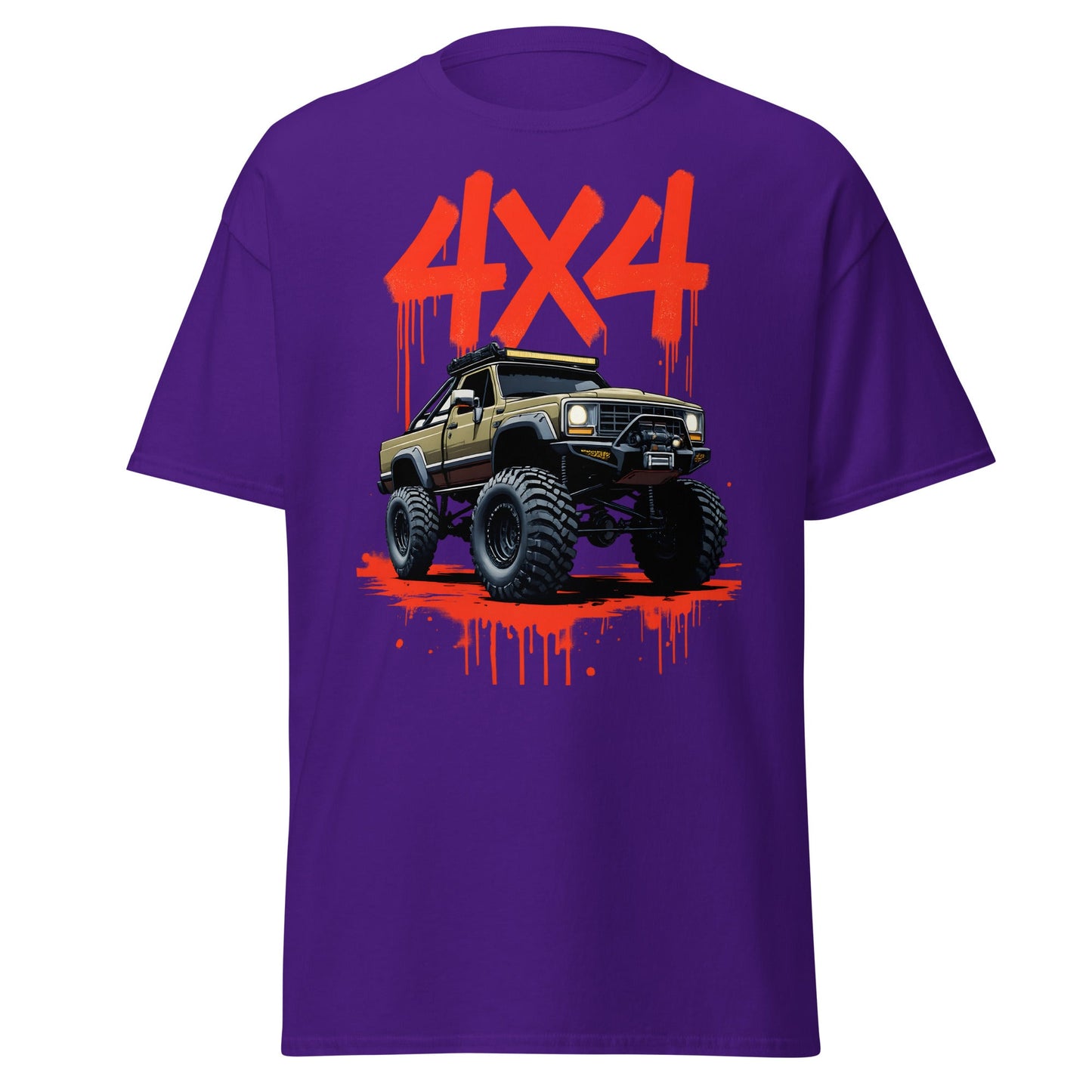 Off - Road Monster Truck 4x4 Graffiti T-Shirt - Purple - T-Shirts Online
