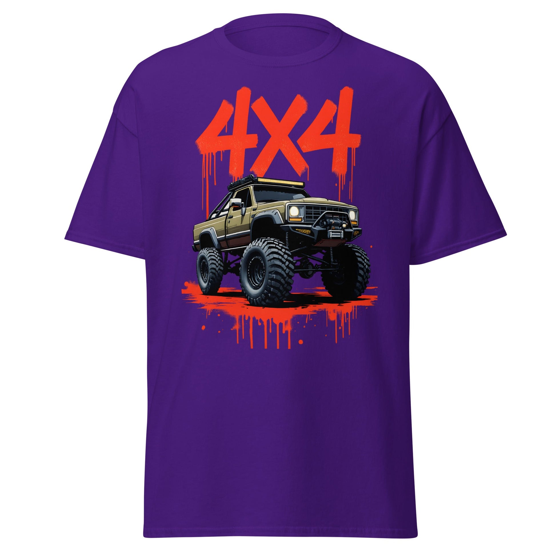 Off - Road Monster Truck 4x4 Graffiti T-Shirt - Purple - T-Shirts Online