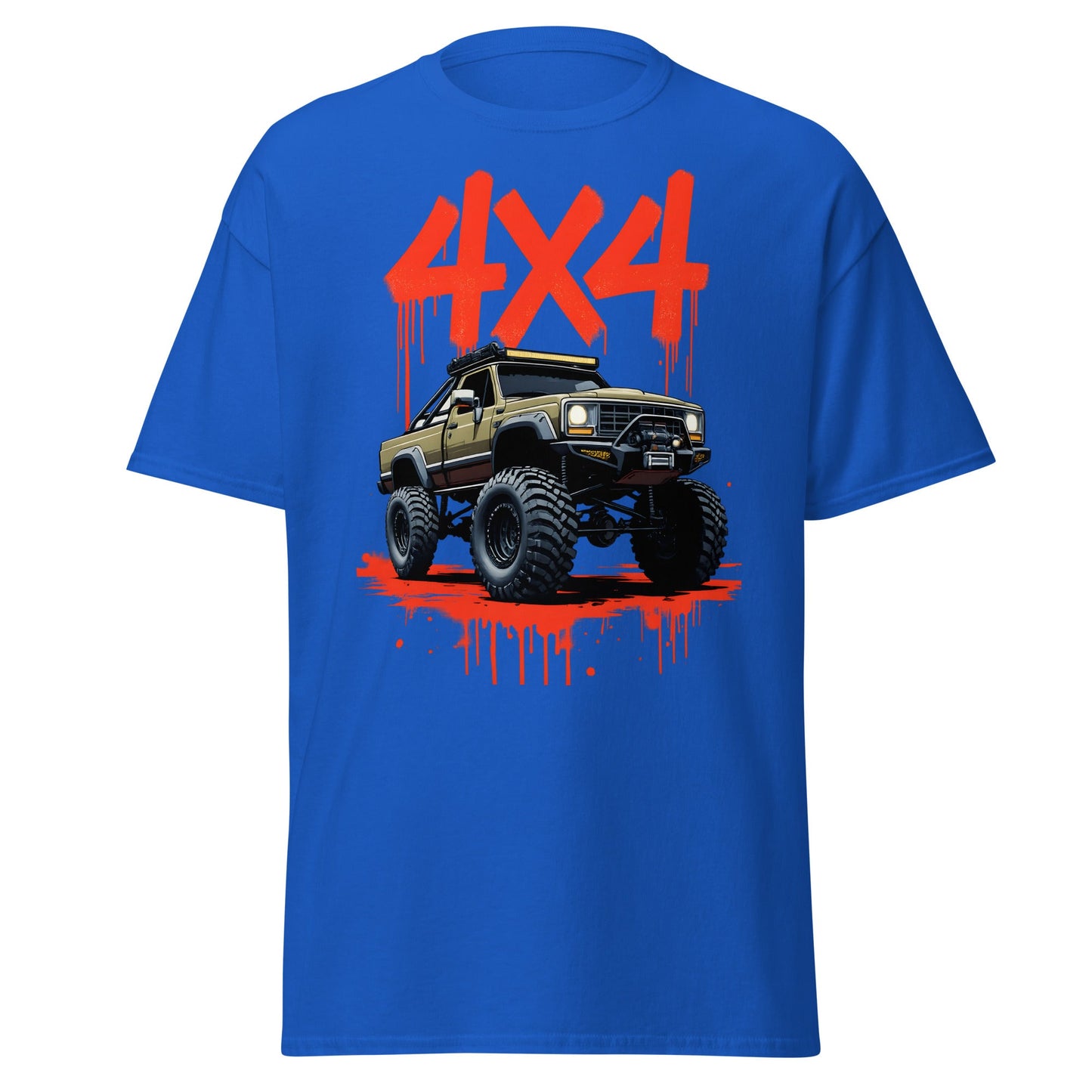 Off - Road Monster Truck 4x4 Graffiti T-Shirt - Royal - T-Shirts Online