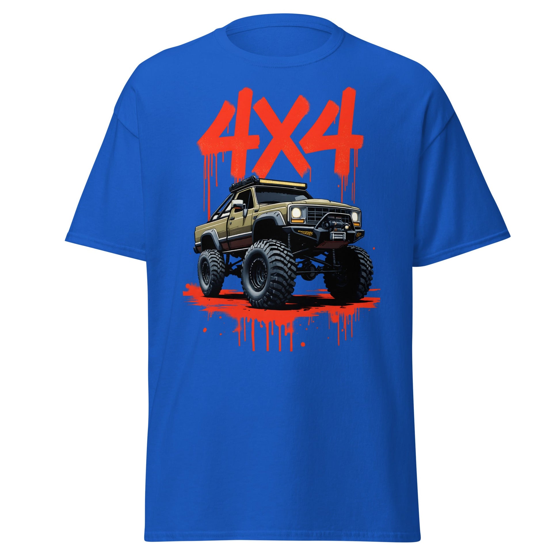 Off - Road Monster Truck 4x4 Graffiti T-Shirt - Royal - T-Shirts Online