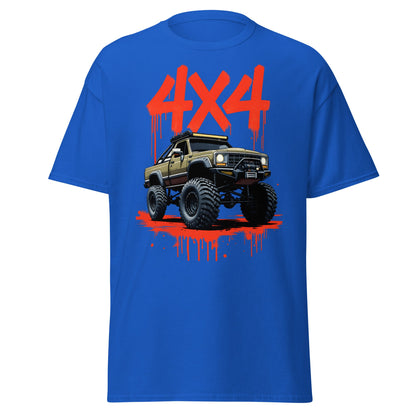 Off - Road Monster Truck 4x4 Graffiti T-Shirt - Royal - T-Shirts Online