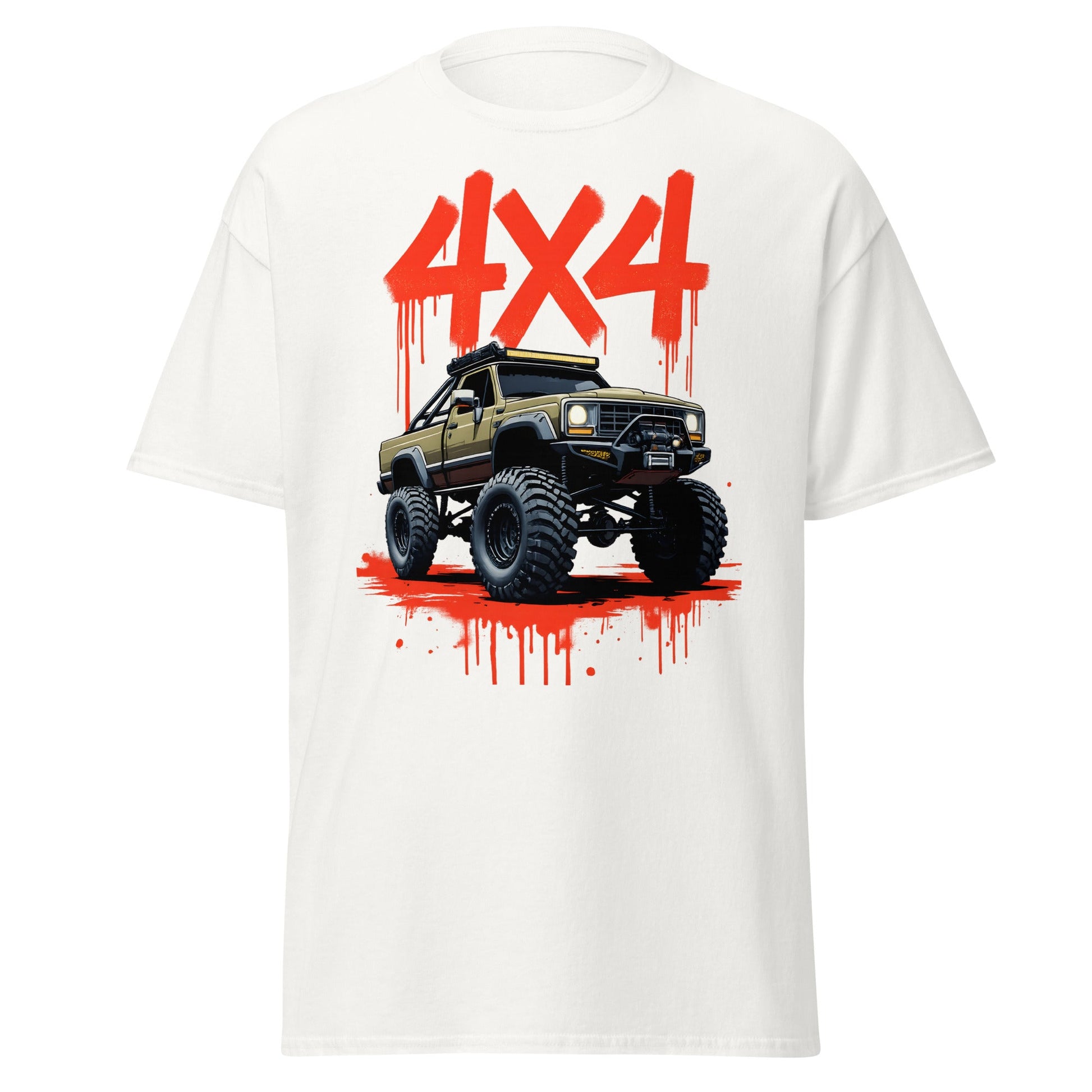 Off - Road Monster Truck 4x4 Graffiti T-Shirt - White - T-Shirts Online