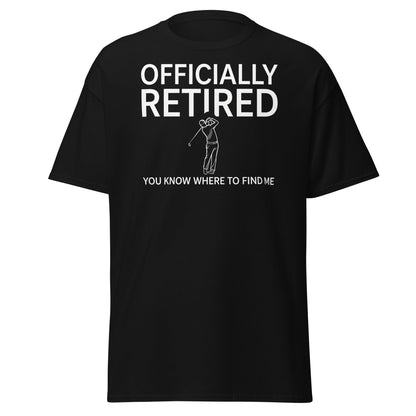 Officially Retired Golf T-Shirt - Funny Retirement Gift Tee - Black - T-Shirts Online