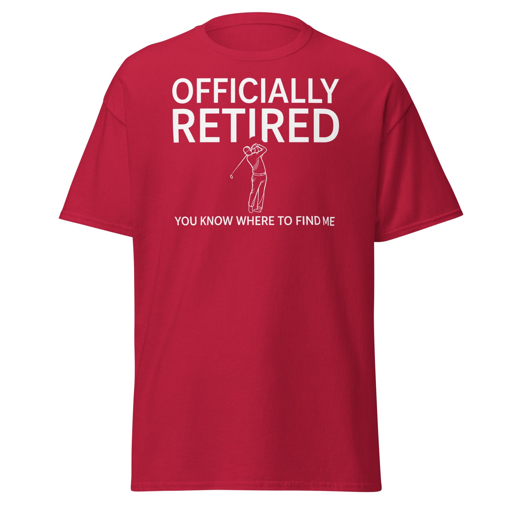 Officially Retired Golf T-Shirt - Funny Retirement Gift Tee - Cardinal - T-Shirts Online