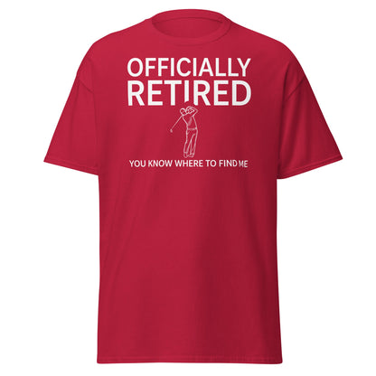 Officially Retired Golf T-Shirt - Funny Retirement Gift Tee - Cardinal - T-Shirts Online