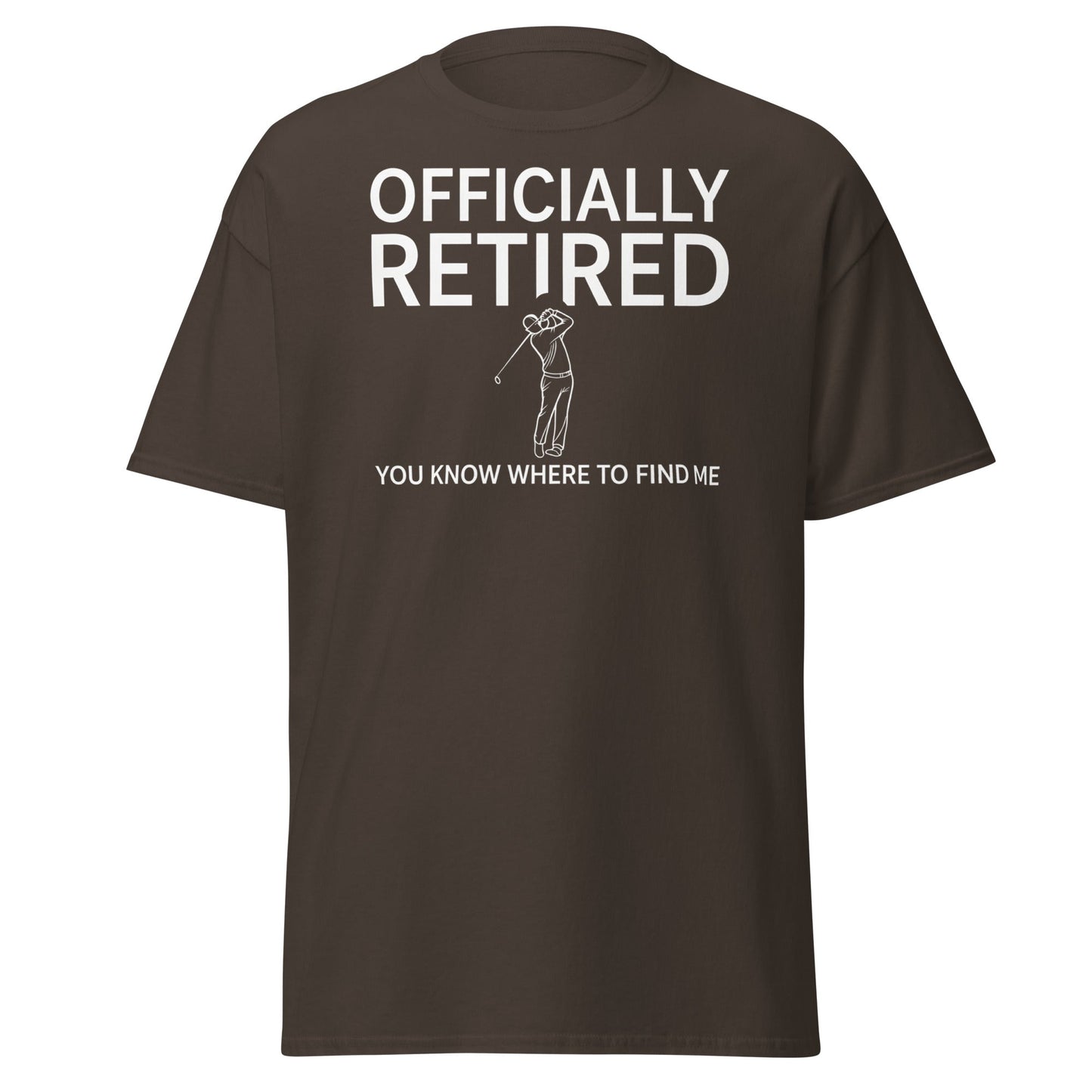 Officially Retired Golf T-Shirt - Funny Retirement Gift Tee - Dark Chocolate - T-Shirts Online