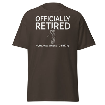Officially Retired Golf T-Shirt - Funny Retirement Gift Tee - Dark Chocolate - T-Shirts Online