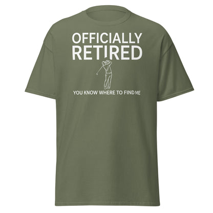 Officially Retired Golf T-Shirt - Funny Retirement Gift Tee - Military Green - T-Shirts Online