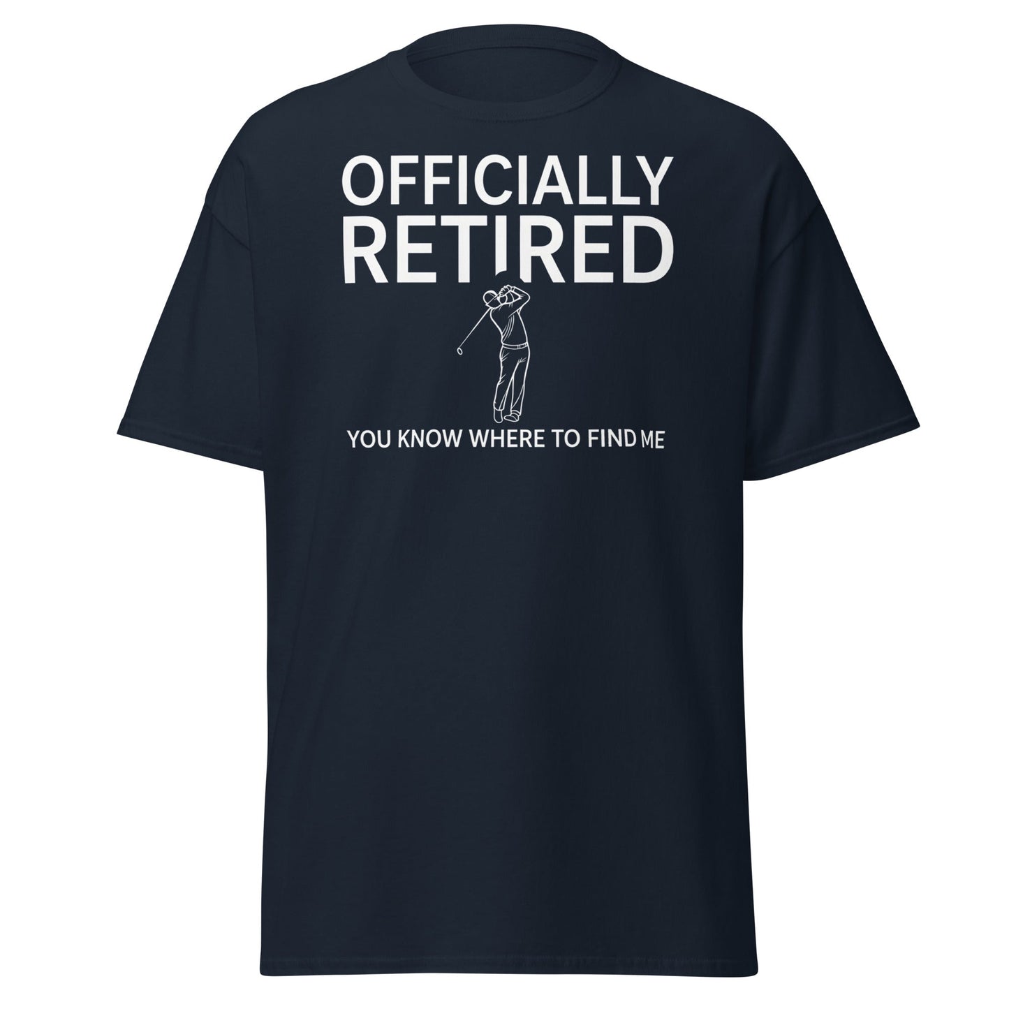 Officially Retired Golf T-Shirt - Funny Retirement Gift Tee - Navy - T-Shirts Online