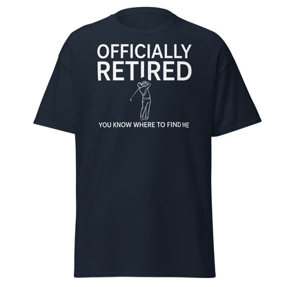 Officially Retired Golf T-Shirt - Funny Retirement Gift Tee - Navy - T-Shirts Online