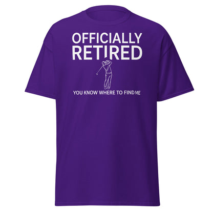 Officially Retired Golf T-Shirt - Funny Retirement Gift Tee - Purple - T-Shirts Online