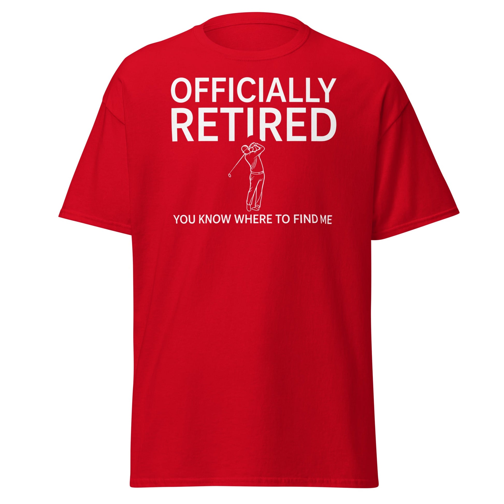 Officially Retired Golf T-Shirt - Funny Retirement Gift Tee - Red - T-Shirts Online