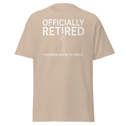 Officially Retired Golf T-Shirt - Funny Retirement Gift Tee - Sand - T-Shirts Online