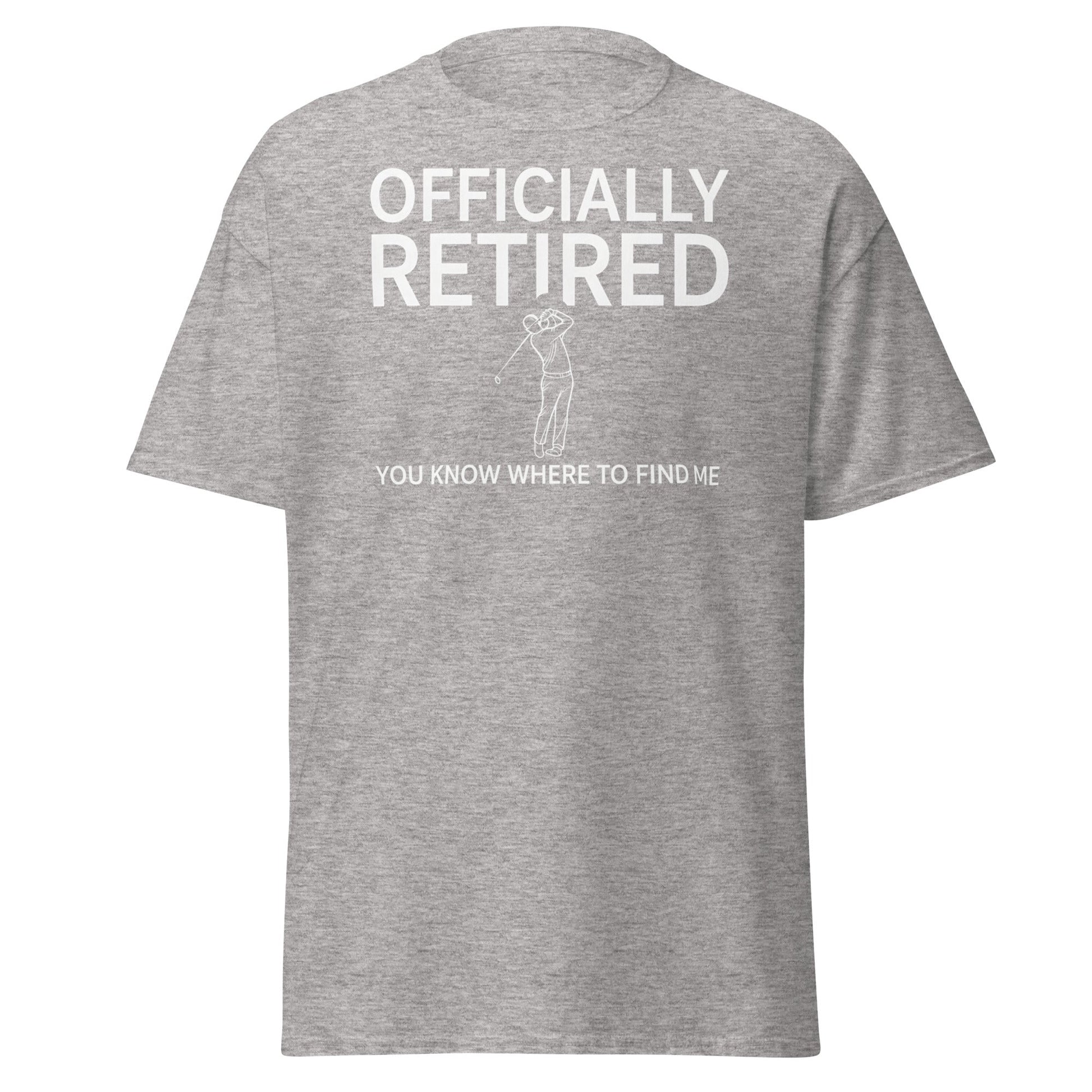 Officially Retired Golf T-Shirt - Funny Retirement Gift Tee - Sport Grey - T-Shirts Online
