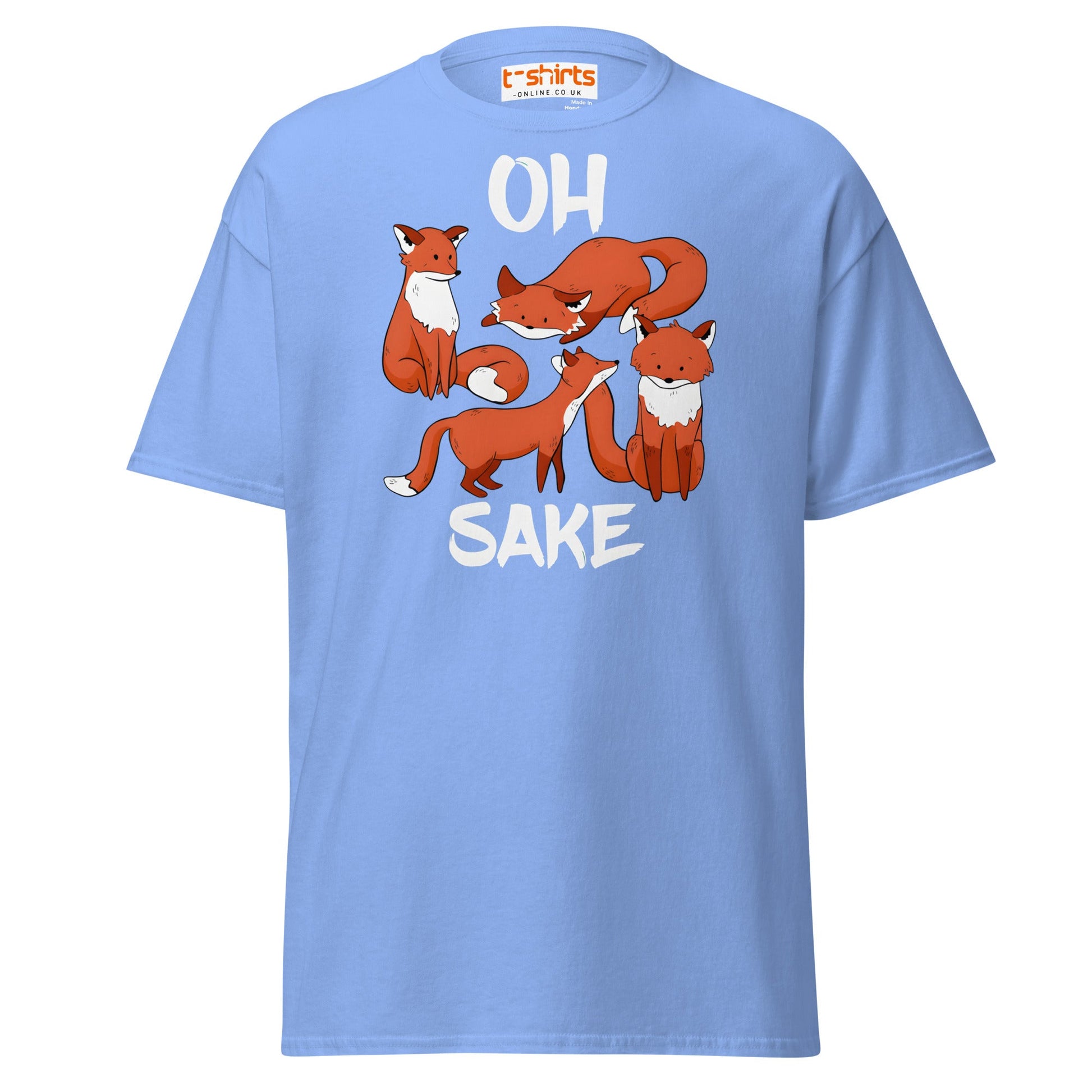 Oh For Fox Sake T-Shirt – Funny Animal Pun Tee - Carolina Blue - T-Shirts Online
