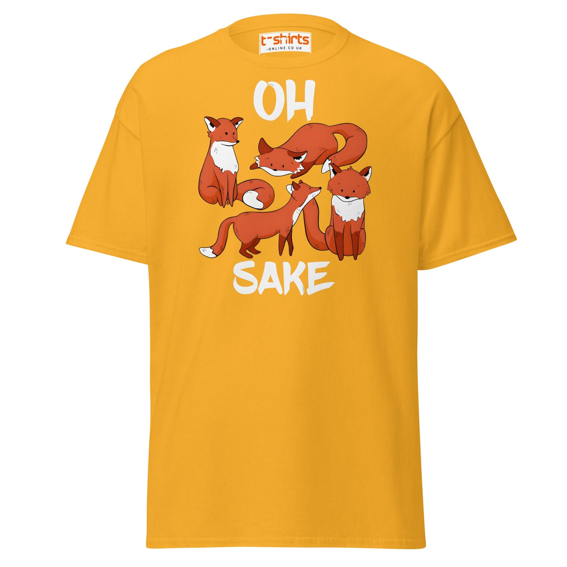 Oh For Fox Sake T-Shirt – Funny Animal Pun Tee - Gold - T-Shirts Online