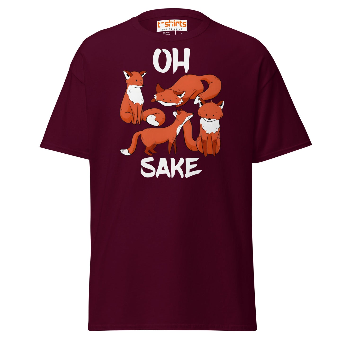 Oh For Fox Sake T-Shirt – Funny Animal Pun Tee - Maroon - T-Shirts Online