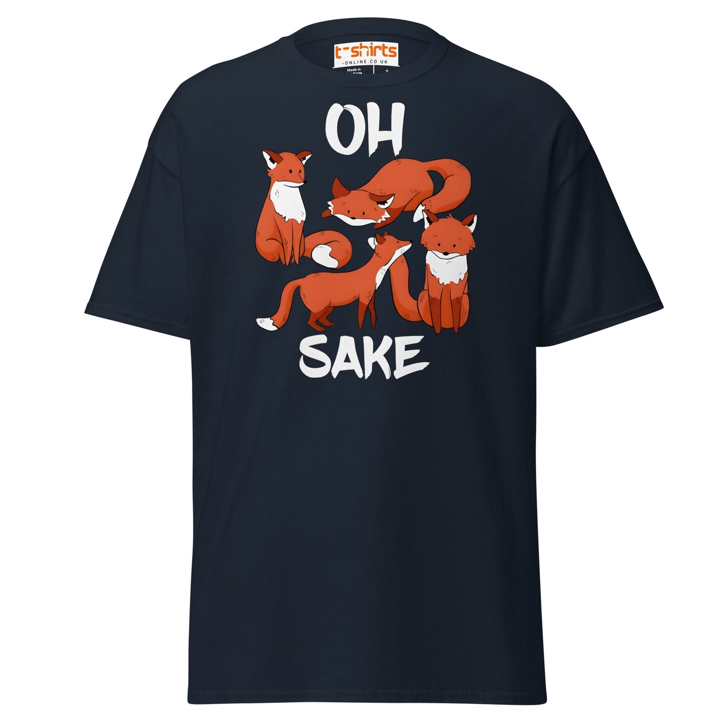 Oh For Fox Sake T-Shirt – Funny Animal Pun Tee - Navy - T-Shirts Online