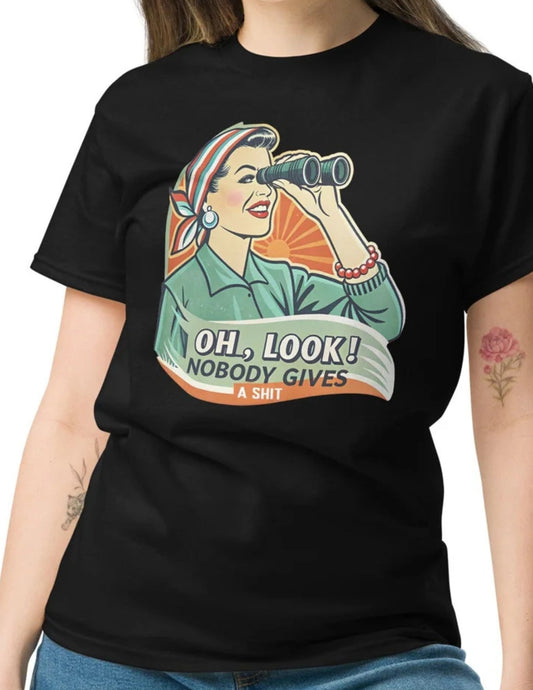 Oh Look | Funny Retro T-Shirt - Black - T-Shirts Online