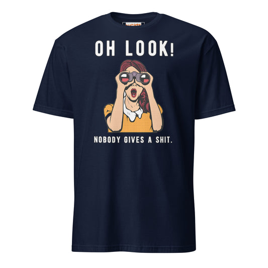 Oh Look Nobody Gives a Sht T-Shirt - Navy - T-Shirts Online