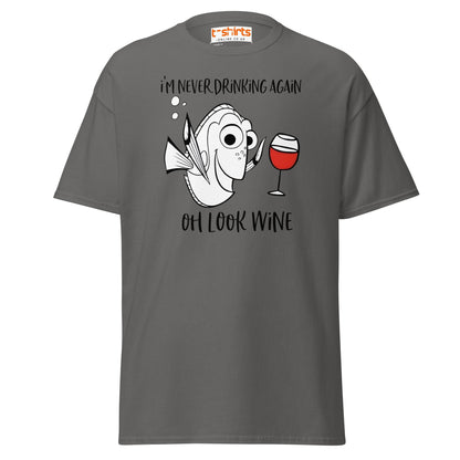 Oh Look Wine T-Shirt - Charcoal - T-Shirts Online