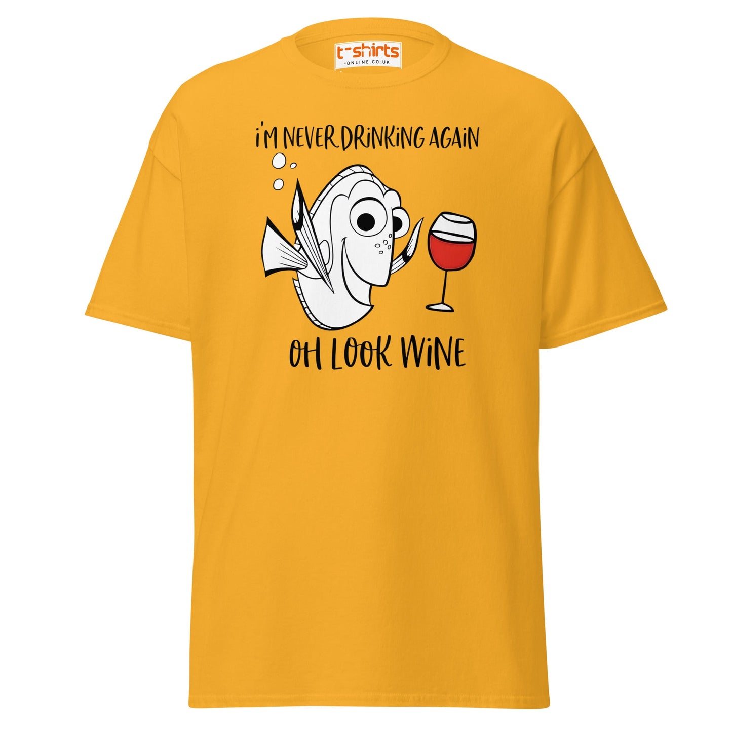 Oh Look Wine T-Shirt - Gold - T-Shirts Online