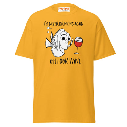 Oh Look Wine T-Shirt - Gold - T-Shirts Online