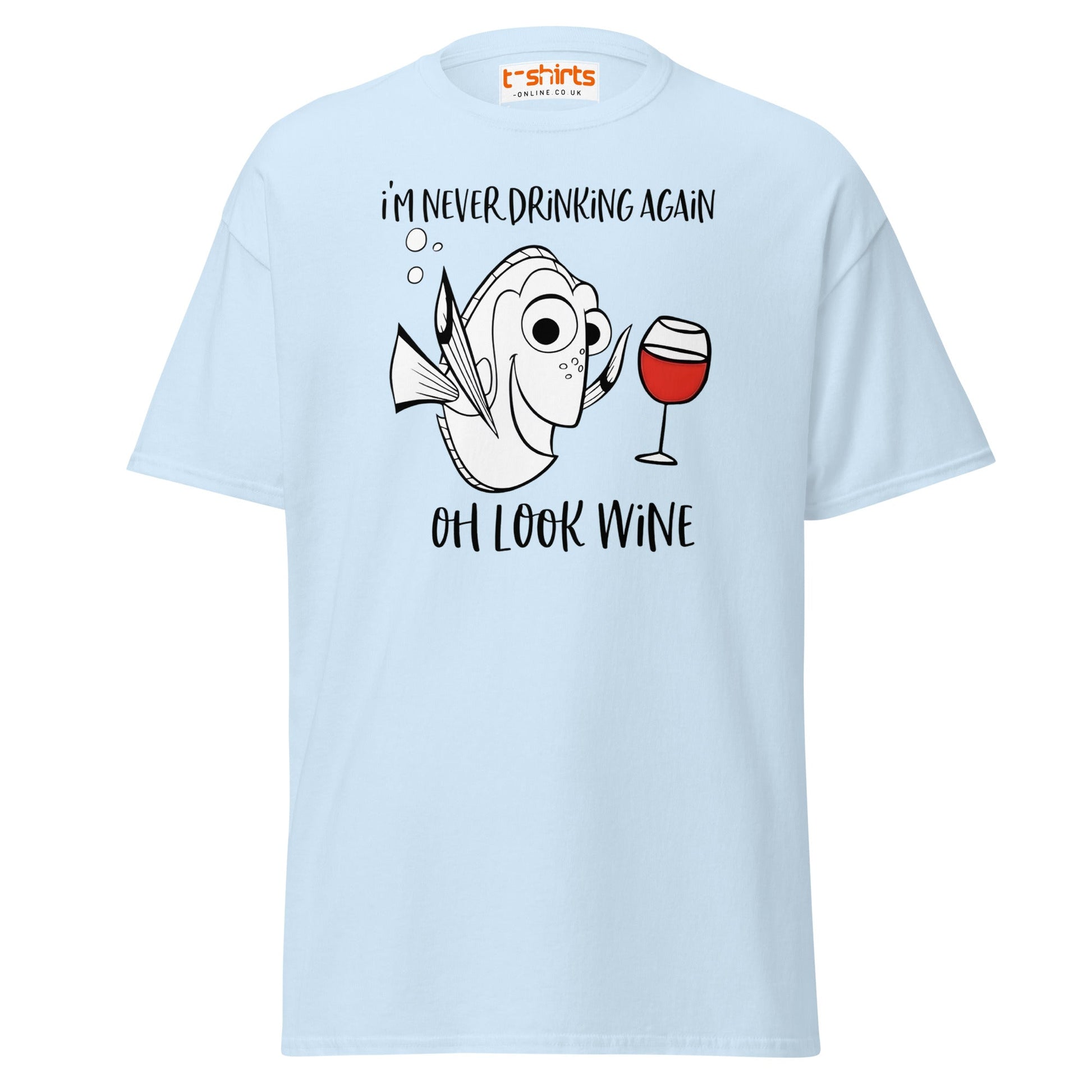 Oh Look Wine T-Shirt - Light Blue - T-Shirts Online