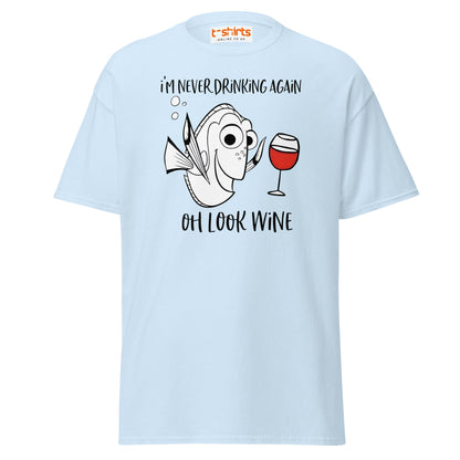 Oh Look Wine T-Shirt - Light Blue - T-Shirts Online