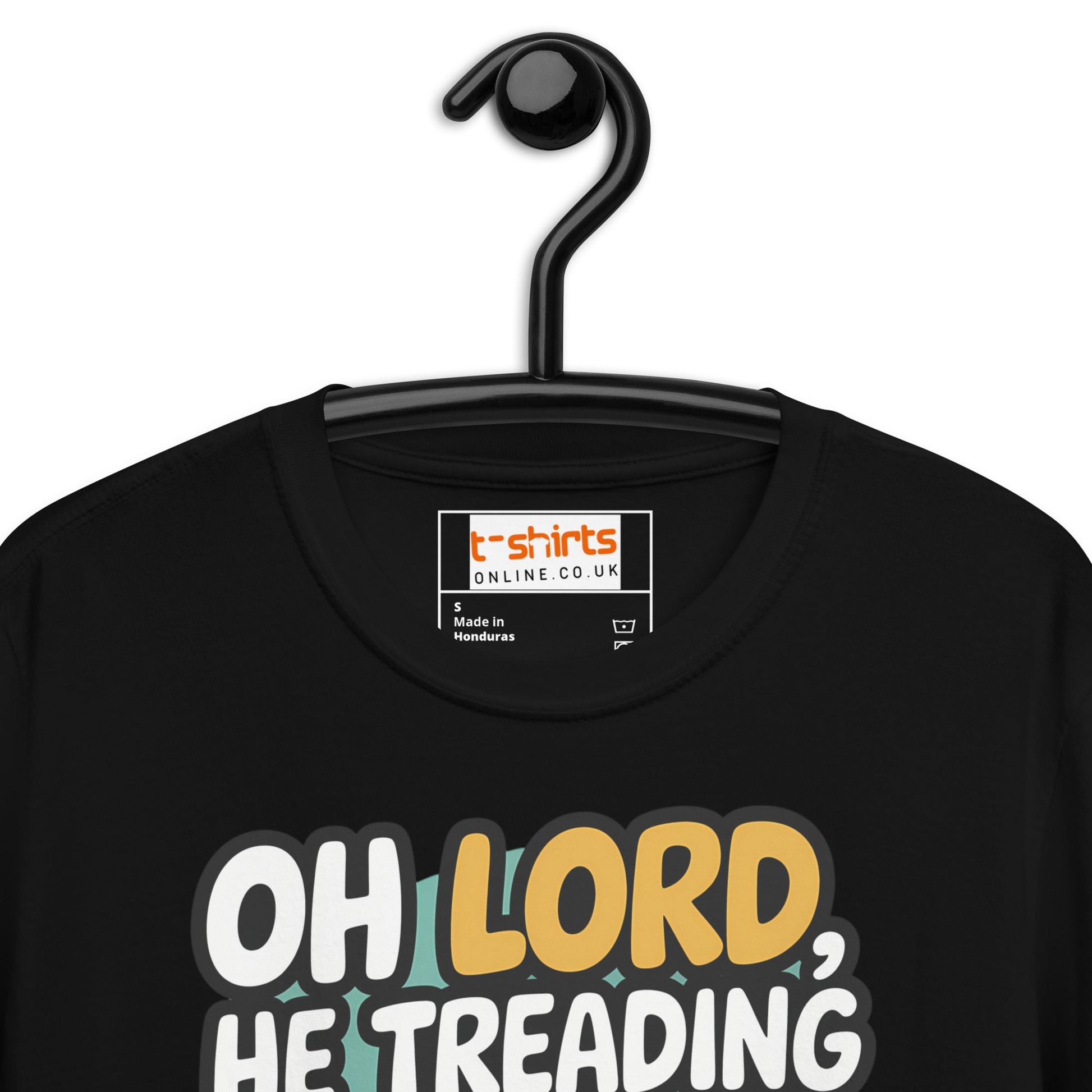 Oh Lord, He Treading T-Shirt | Funny Cat Tee - Black - T-Shirts Online