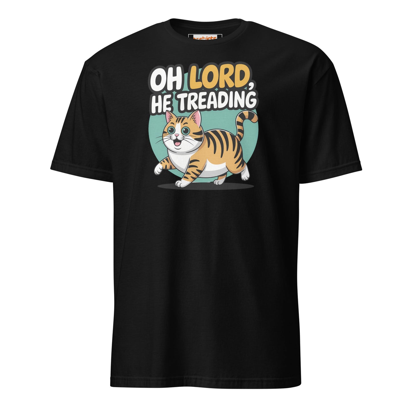 Oh Lord, He Treading T-Shirt | Funny Cat Tee - Black - T-Shirts Online