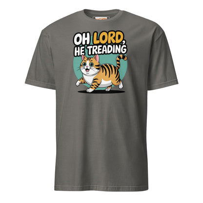 Oh Lord, He Treading T-Shirt | Funny Cat Tee - Charcoal - T-Shirts Online