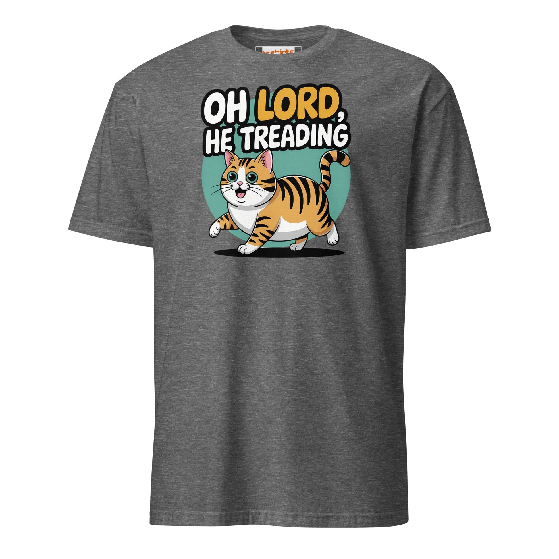Oh Lord, He Treading T-Shirt | Funny Cat Tee - Graphite Heather - T-Shirts Online