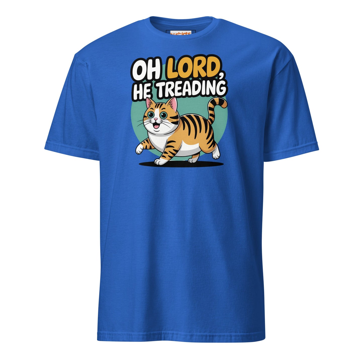 Oh Lord, He Treading T-Shirt | Funny Cat Tee - Royal - T-Shirts Online