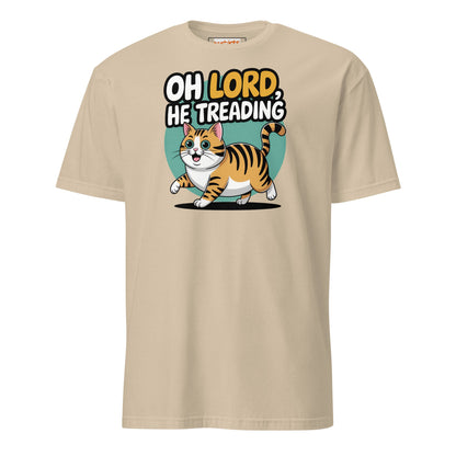 Oh Lord, He Treading T-Shirt | Funny Cat Tee - Sand - T-Shirts Online