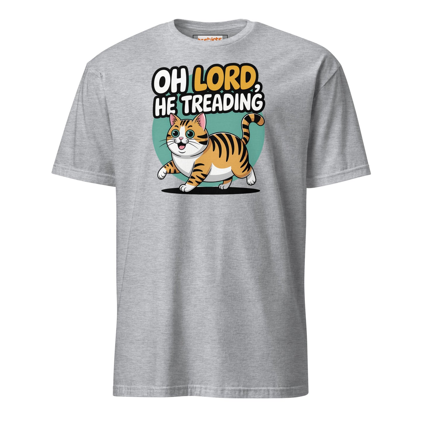 Oh Lord, He Treading T-Shirt | Funny Cat Tee - Sport Grey - T-Shirts Online