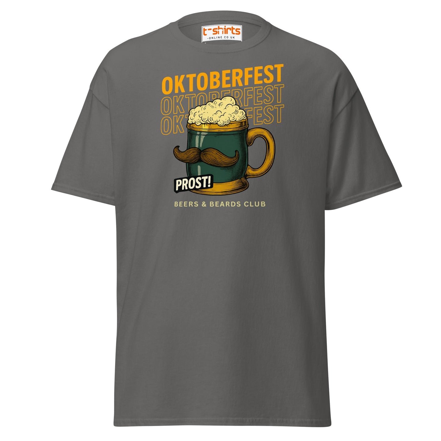 Oktoberfest Prost Beer Mug T-Shirt - Charcoal - T-Shirts Online