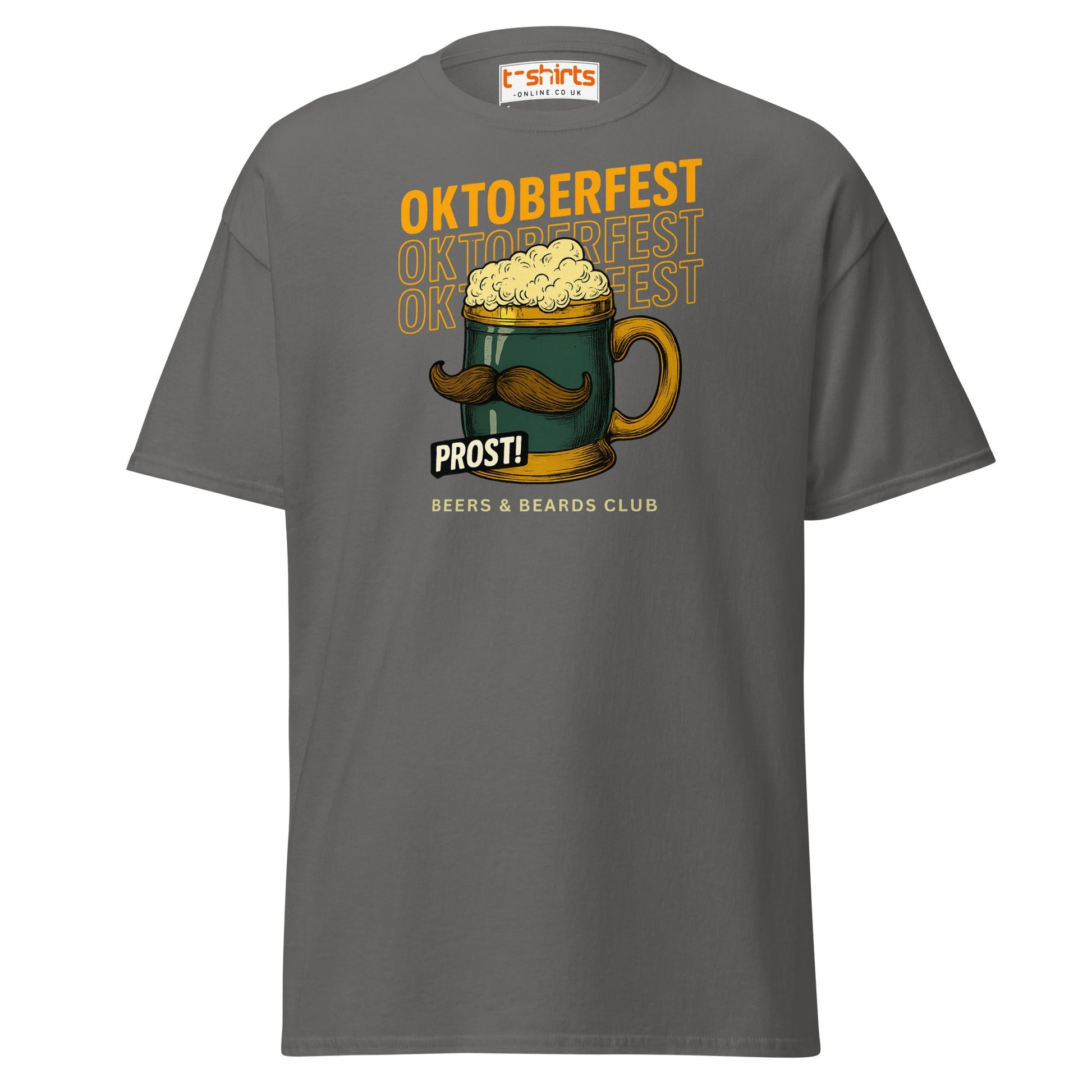 Oktoberfest Prost Beer Mug T-Shirt - Charcoal - T-Shirts Online