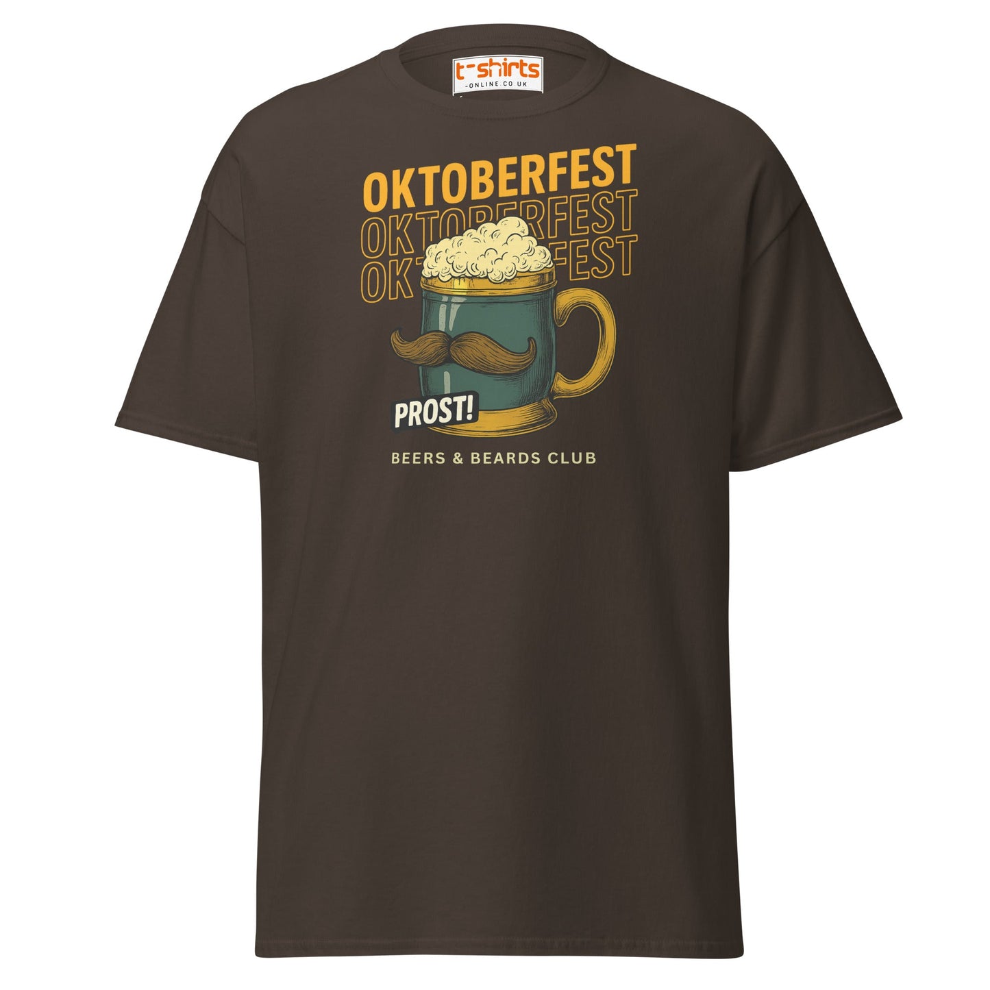 Oktoberfest Prost Beer Mug T-Shirt - Dark Chocolate - T-Shirts Online