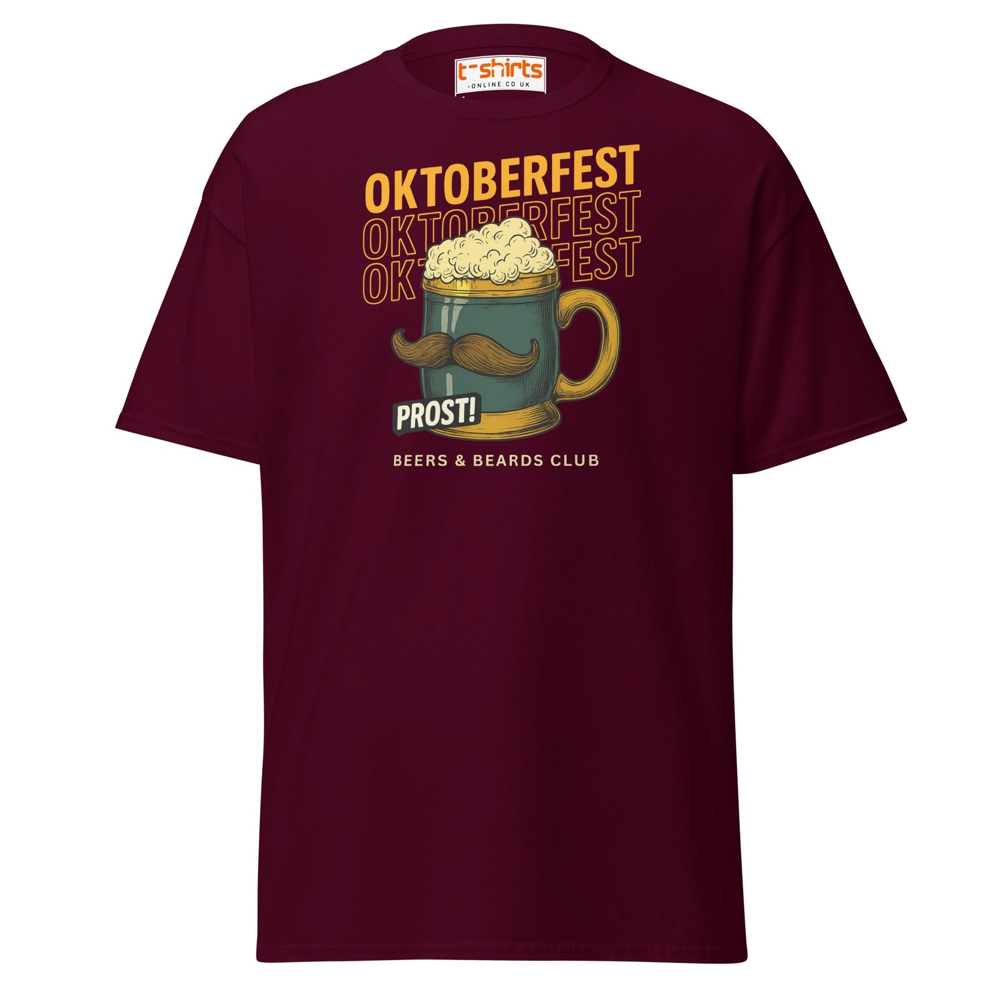 Oktoberfest Prost Beer Mug T-Shirt - Maroon - T-Shirts Online