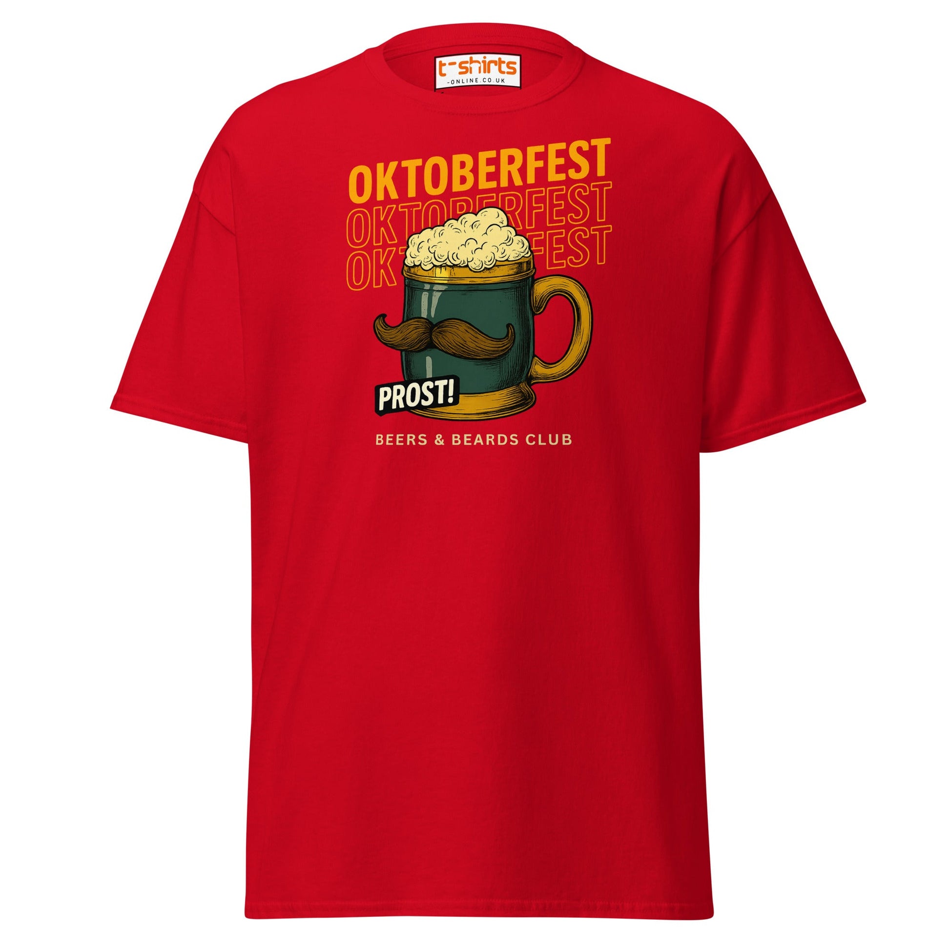 Oktoberfest Prost Beer Mug T-Shirt - Red - T-Shirts Online