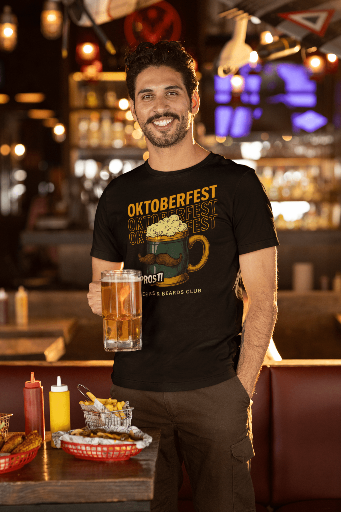 Oktoberfest Prost Beer Mug T-Shirt - White - T-Shirts Online