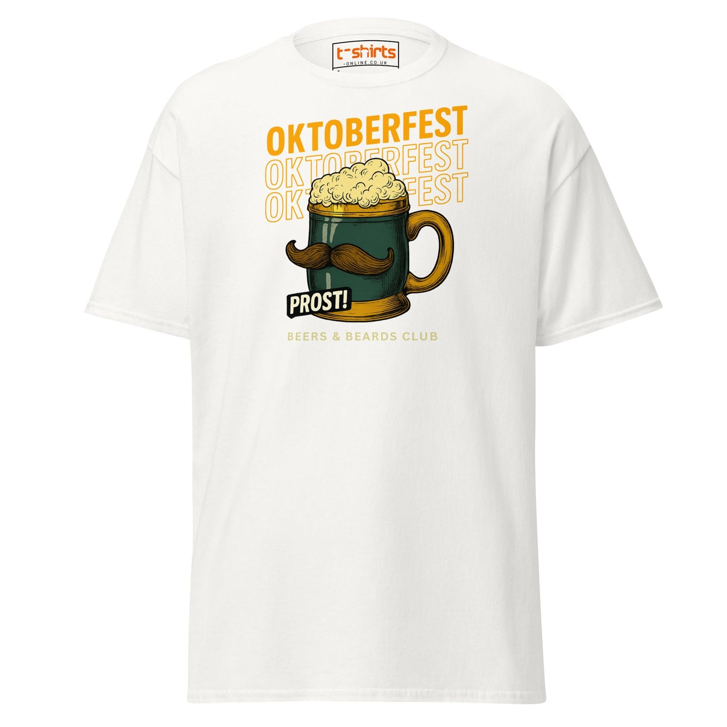 Oktoberfest Prost Beer Mug T-Shirt - White - T-Shirts Online