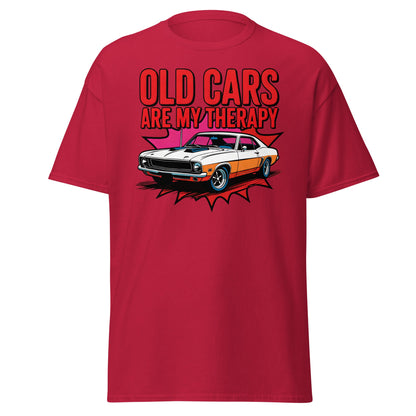 Old Cars Are My Therapy T-Shirt – Classic Car Lover Tee - Cardinal - T-Shirts Online