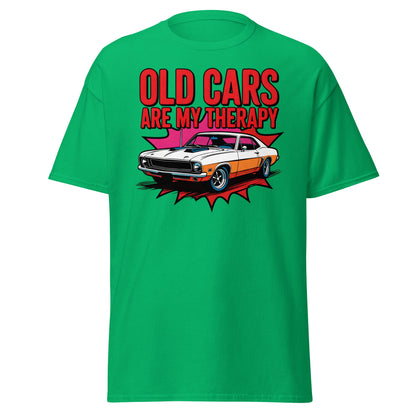 Old Cars Are My Therapy T-Shirt – Classic Car Lover Tee - Irish Green - T-Shirts Online