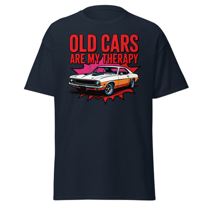 Old Cars Are My Therapy T-Shirt – Classic Car Lover Tee - Navy - T-Shirts Online